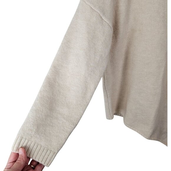 BTBFM Women's Asymmetrical Turtleneck Sweater Size Small Beige Cozy Warm Winter - Picture 7 of 14